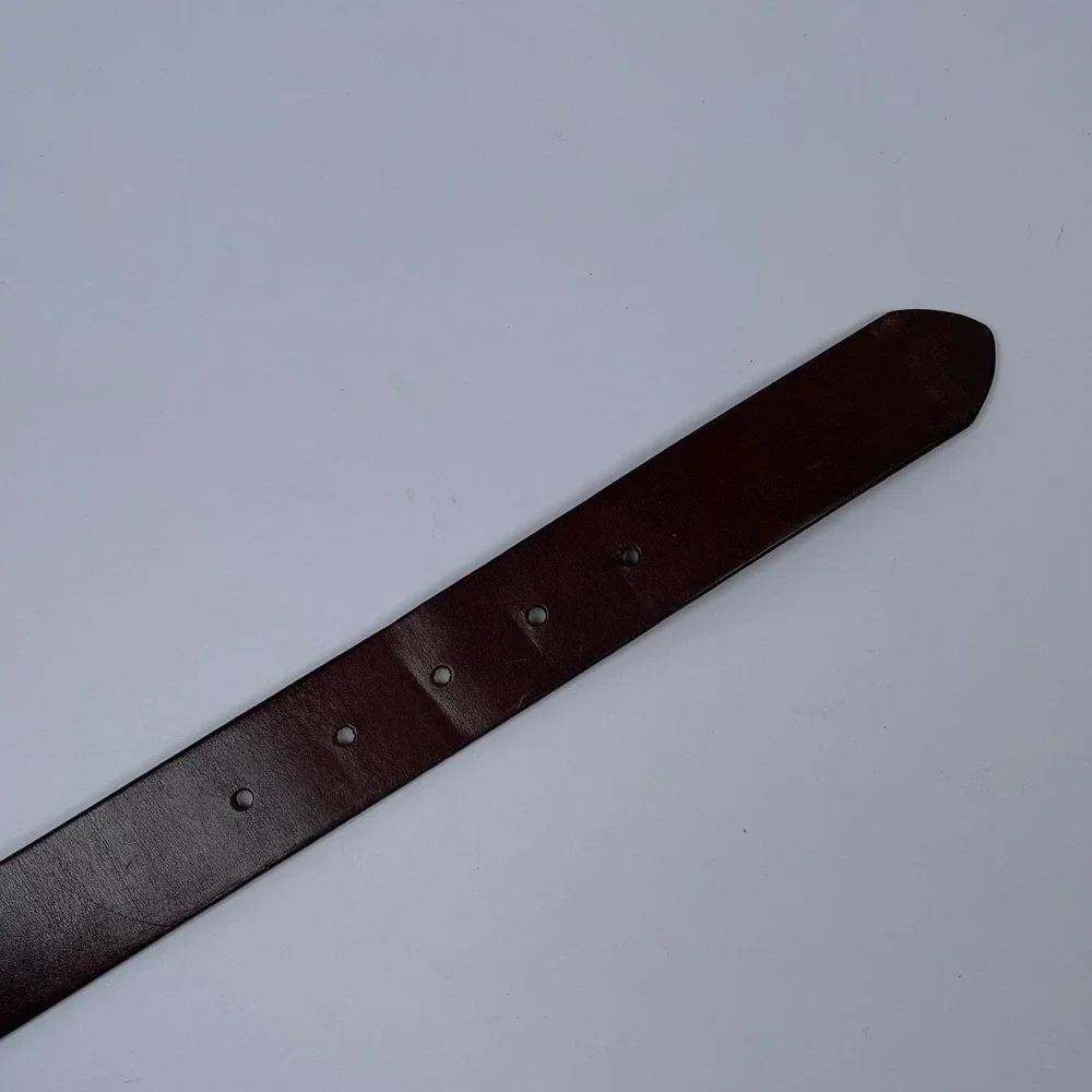 Vintage Gap Leather Belt Men M Brown Solid Brass Buckle Made in USA 90s Y2K
